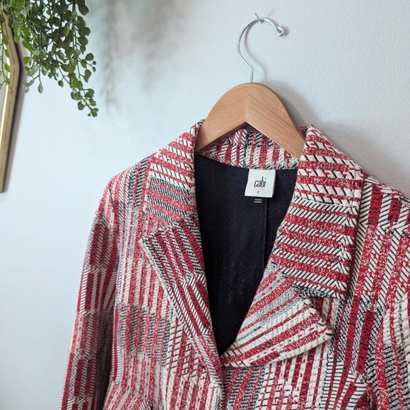 CAbi Red and White Striped Blazer - Picture 3 of 10